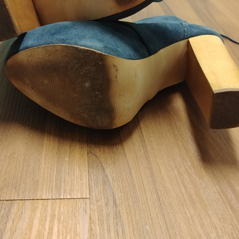 Steve Madden Genuine leather teal platform booties - Picture 7 of 8